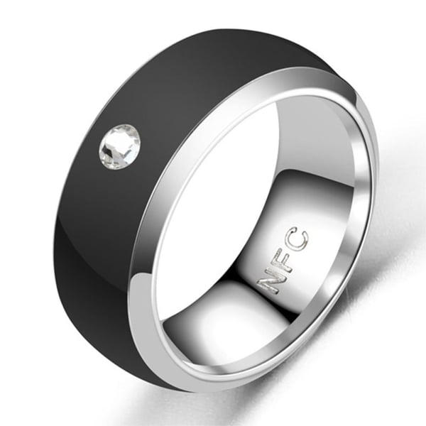 Smart redigerbar multifunksjonell NFC-ring i rustfritt stål - Svart / 6# Smart redigerbar multifunksjonell NFC-ring i rustfritt stål - Svart / 6#