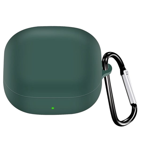 Samsung Galaxy Buds2 Pro / Buds Pro / Live simpelt silikone cover med spænde - Midnatsgrøn Samsung Galaxy Buds2 Pro / Buds Pro / Live simpelt silikone cover med spænde - Midnatsgrøn