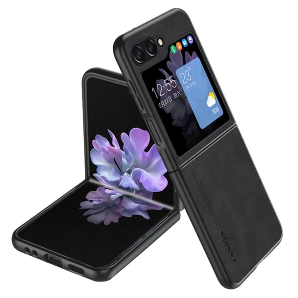 Samsung Galaxy Z Flip 5G lædercover - Sort