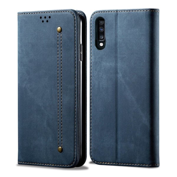 Jeans Samsung Galaxy A70 etui - Blå