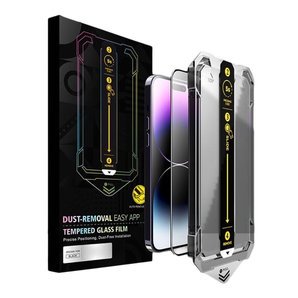 iPhone 14 Pro tempered glass screen protector with tool