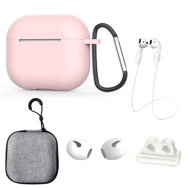 AirPods 3 silikonisuojus säilytyslaatikolla - Pinkki