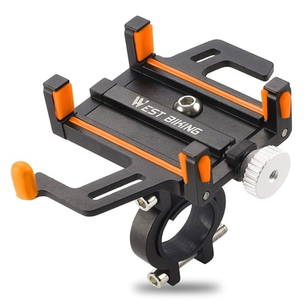 WEST BIKING Universal sykkelstyreholder i aluminium - Svart / Oransje WEST BIKING Universal sykkelstyreholder i aluminium - Svart / Oransje