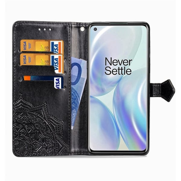 Mandala läder OnePlus 8 fodral - Svart