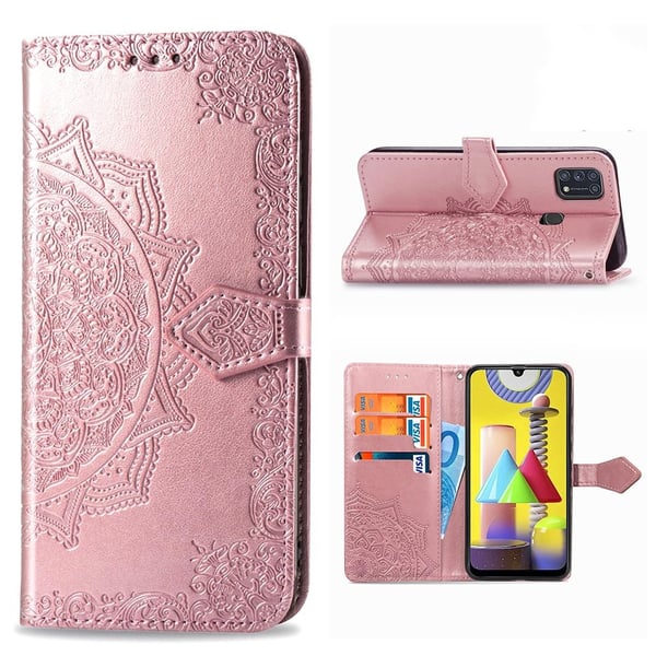 Mandala Samsung Galaxy M31 Flip etui - Rødguld