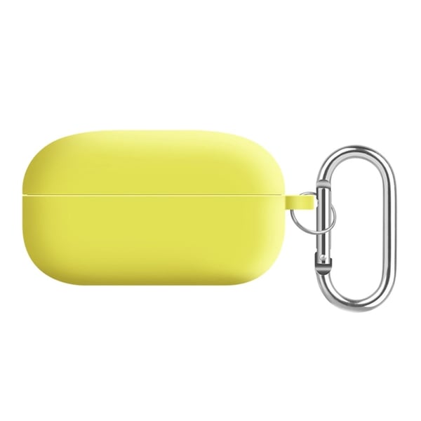 Samsung Galaxy Buds2 Pro / Buds Pro / Live silikondeksel med nøkkelring - Lys Gul Samsung Galaxy Buds2 Pro / Buds Pro / Live silikondeksel med nøkkelring - Lys Gul