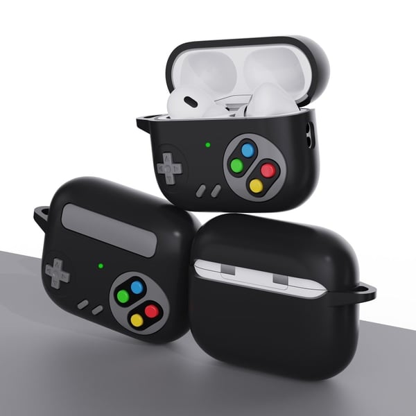 AirPods Pro 2 -pelikonsolimotiivin silikonisuojus soljella - Harmaa