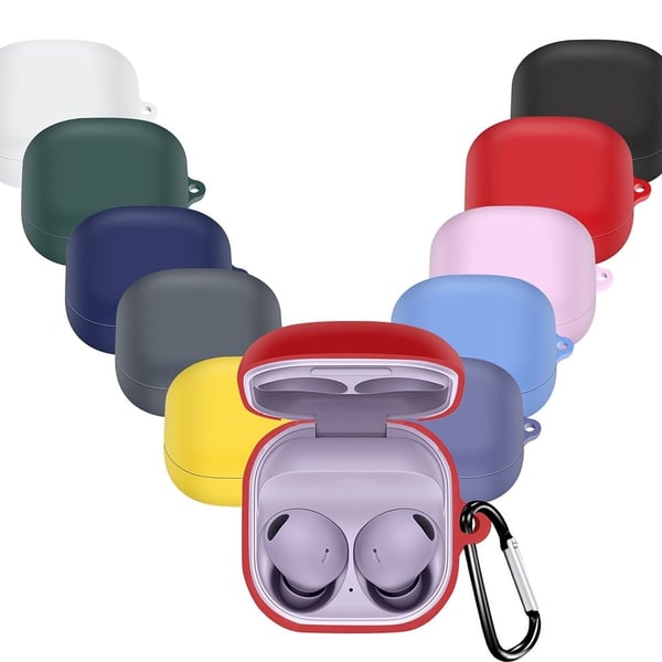 Samsung Galaxy Buds2 Pro / Buds Pro / Live yksinkertainen silikonisuojus soljella - Tummansininen