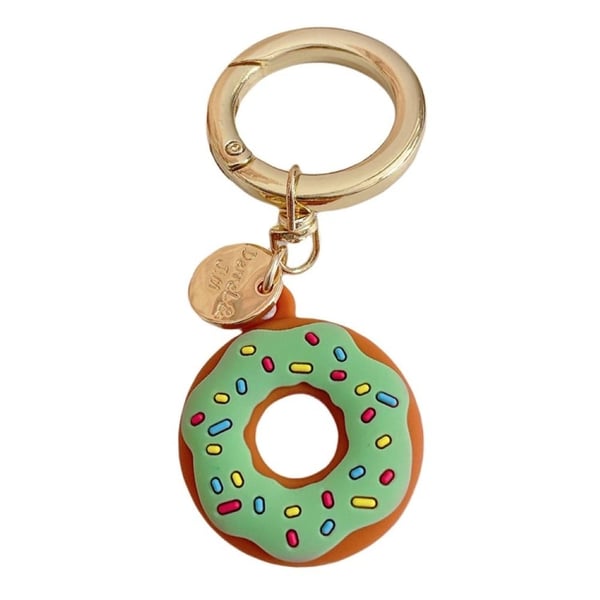 AirTags silikoneovertræk i donut-design med spænde - Grøn AirTags silikoneovertræk i donut-design med spænde - Grøn