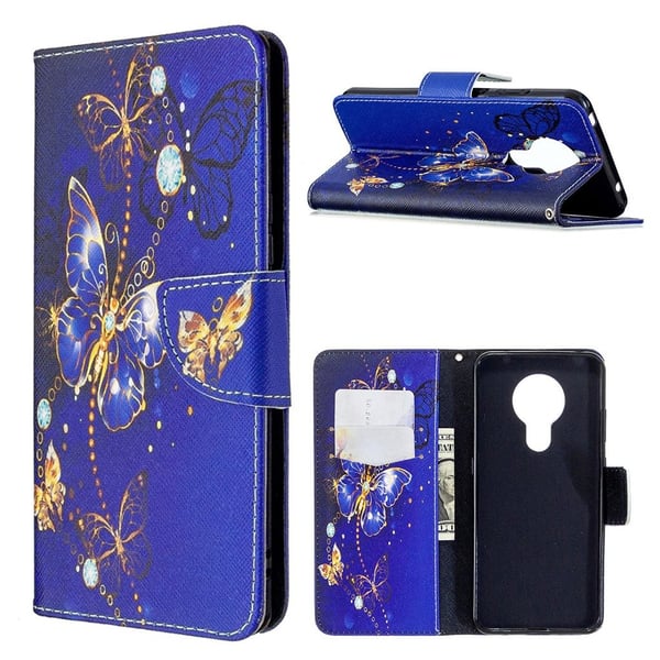 Wonderland Nokia 5.3 flip-etui - Sommerfugler Mønster