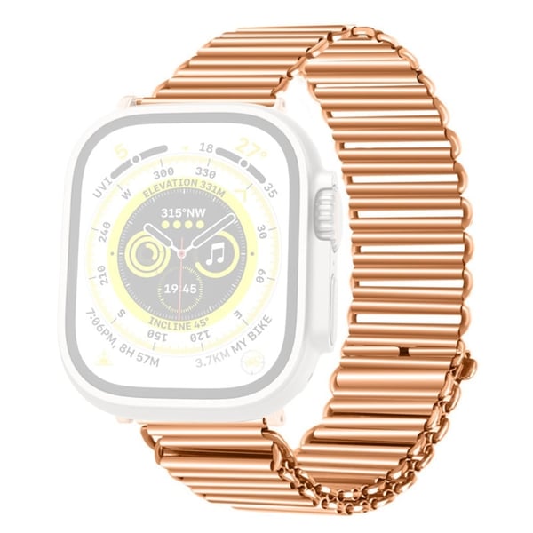 Apple Watch Series 8 (42 mm) rustfritt stål med hul kjede - Rose Gull Apple Watch Series 8 (42 mm) rustfritt stål med hul kjede - Rose Gull