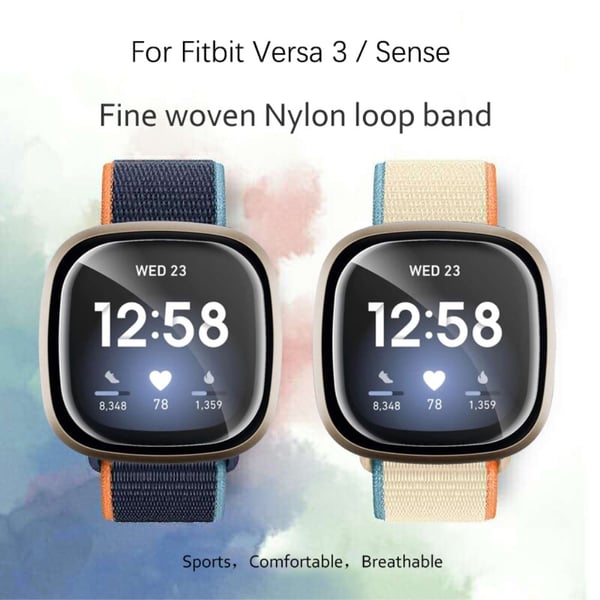 Fitbit Sense / Versa 3 nylonrem - Grå