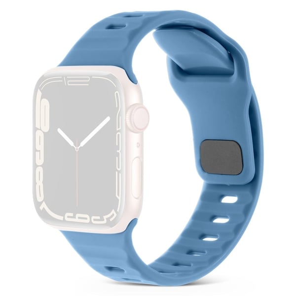 Apple Watch Series 8 (45 mm) / Watch Ultra silikonrem med firkantet spenne - Blå