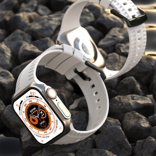 Apple Watch Series 8 (41 mm) enkel silikonrem - Vinrød