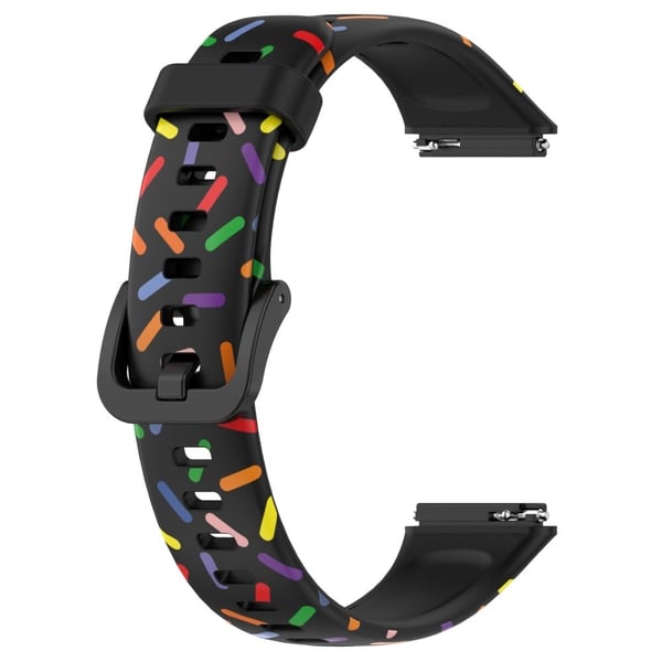 Huawei Band 7 silikonbånd i fargerik flekkete stil - Svart