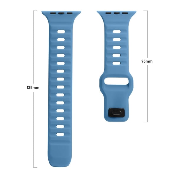 Apple Watch Series 8 (41 mm) silikonrem med firkantet spenne - Blå