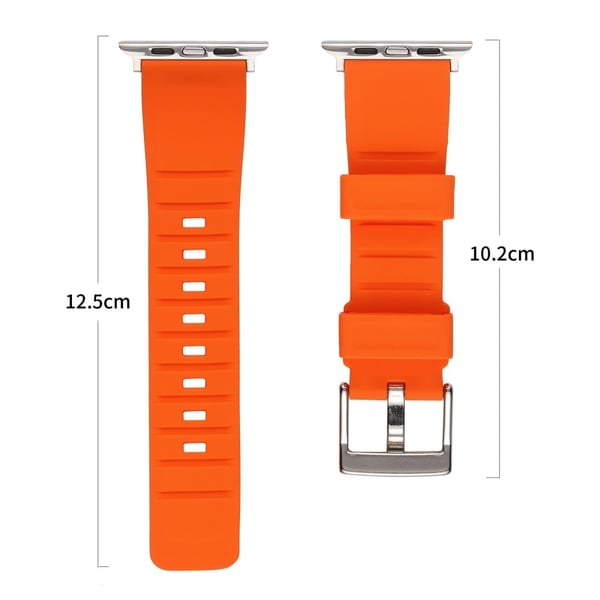 Apple Watch Series 8 (41 mm) silikonrem i stripete overflatestil - Svartgrønn