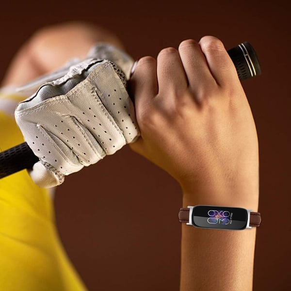 Læderrem i bambuskornstil til Fitbit Inspire 3 - Brun
