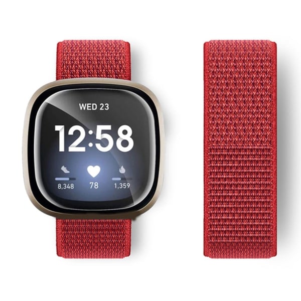 Fitbit Sense 2 / Versa 4 nylonrem - Rød