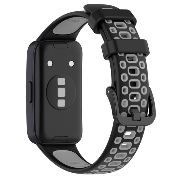 Huawei Band 8 tofarget silikonrem - Svart / Grå