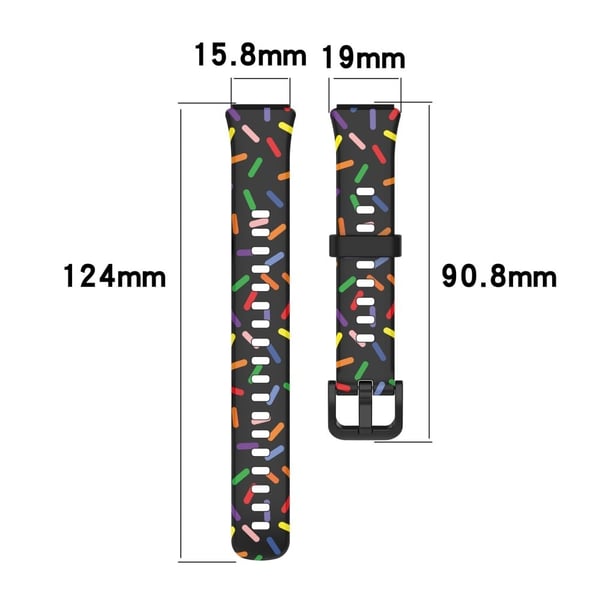 Huawei Band 7 silikonbånd i fargerik flekkete stil - Hvit