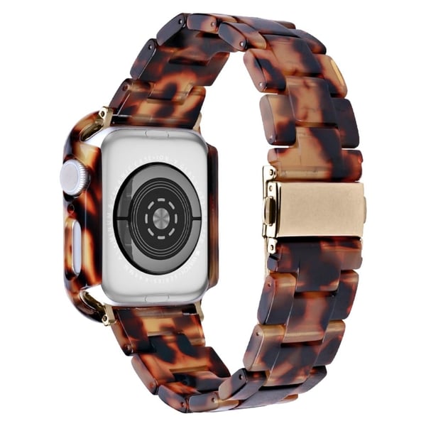 Apple Watch Series 8 (45 mm) harpiksrem med deksel - Tortoiseshell Color