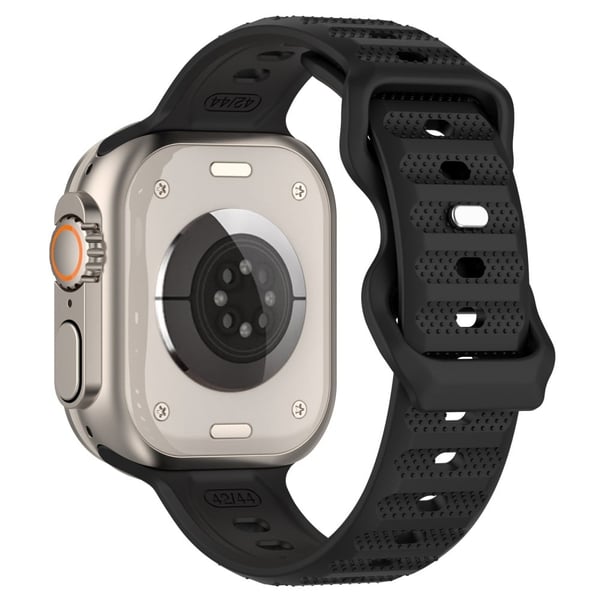 Apple Watch Series 8 (45 mm) / Watch Ultra dot overflatestil silikonrem - Svart