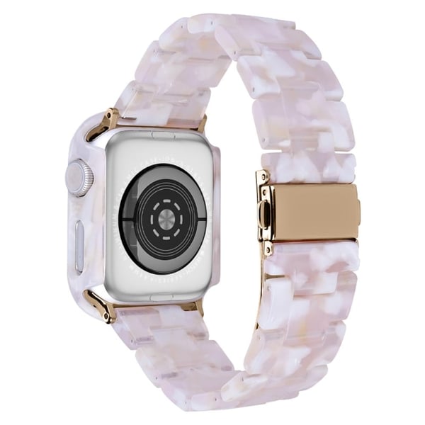 Apple Watch SE 2022 (44 mm) / SE / 6 / 5 / 4 harpiksrem med deksel - Rosa Blomst