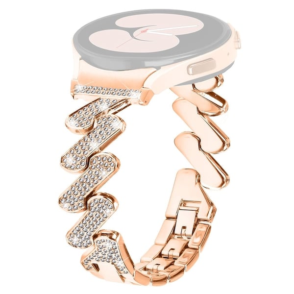 Samsung Galaxy Watch 6 / 6 Classic rhinestone luksusdekor metallrem - Rose Gull