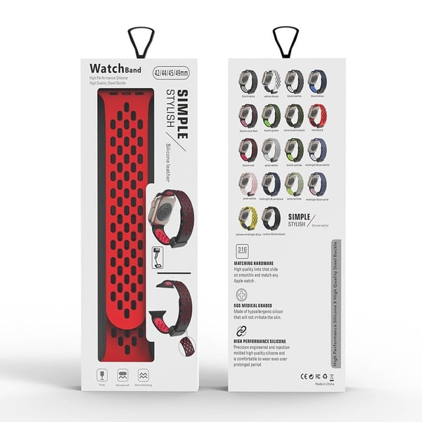 Apple Watch Series 8 (45 mm) / Watch Ultra tofarget silikonrem - Olivengrønn / Svart