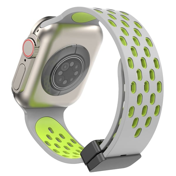 Apple Watch Series 8 (41 mm) tofarget silikonrem - Lysegrå / Gul