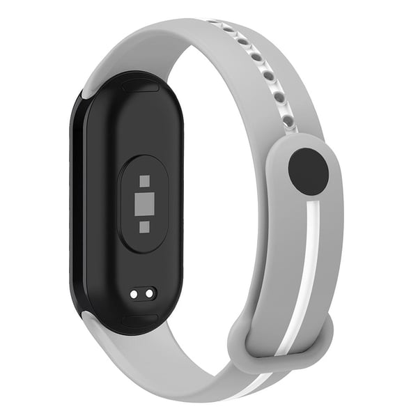 Xiaomi Smart Band 8 silikon bi-farget stropp - Grå / Hvit