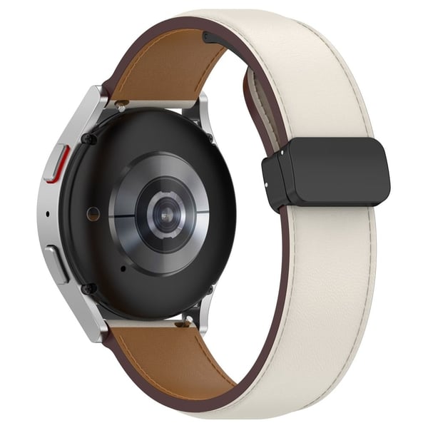 22 mm ekte lærrem for Huawei og Samsung-klokke - Beige