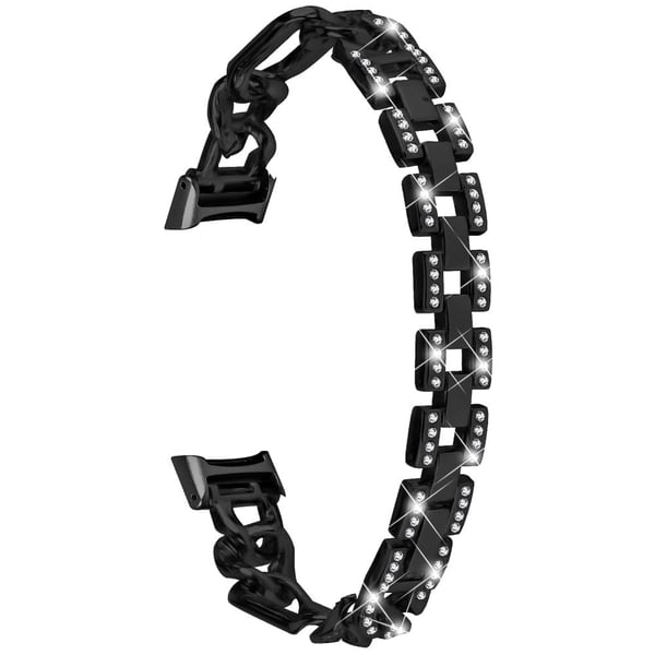 Fitbit Luxe sinkmetallrem med rhinestone-dekor - Svart
