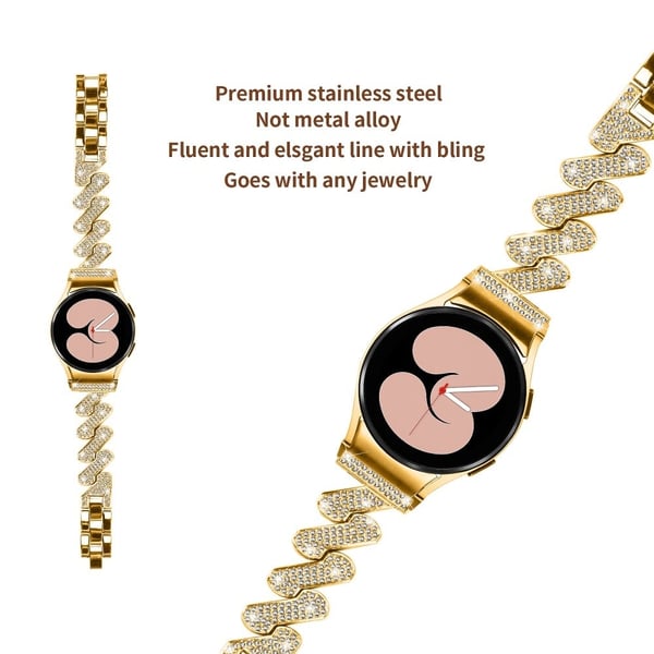 Samsung Galaxy Watch 6 / 6 Classic rhinestone luksusdekor metallrem - Gull