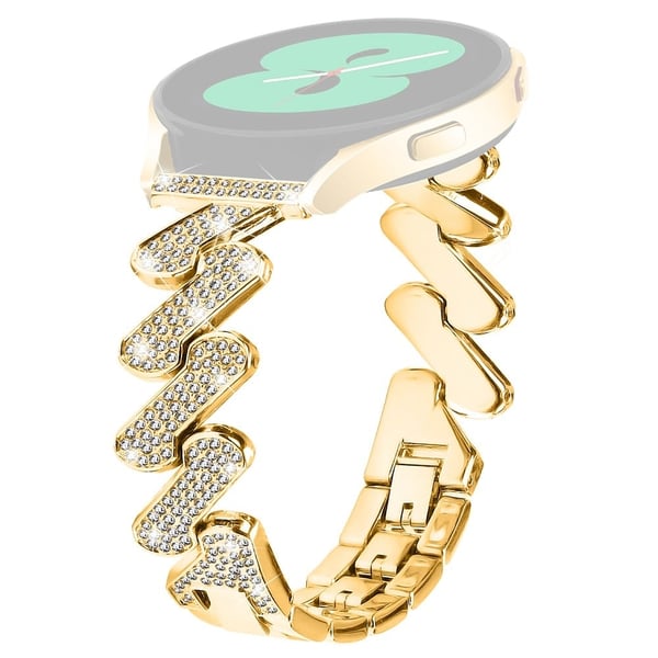 20 mm Samsung Galaxy Watch Active 2 / Active rhinestone luksusdekor metallrem - Gull