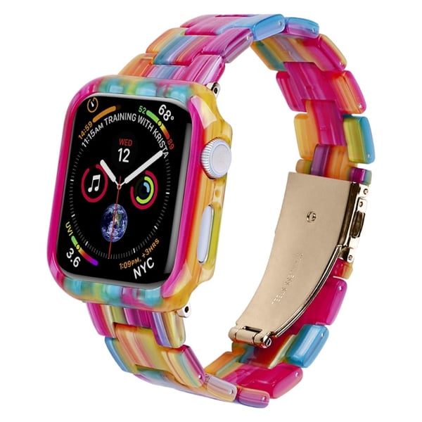 Apple Watch Series 8 (41 mm) harpiksrem med deksel - Regnbue