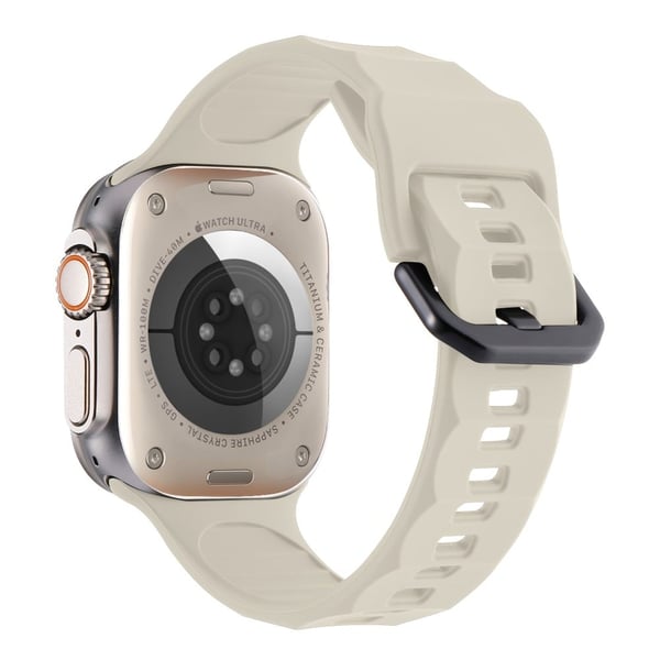 Apple Watch Series 8 (45 mm) / Watch Ultra bølgeformet silikonrem i overflatestil - Stjernelys