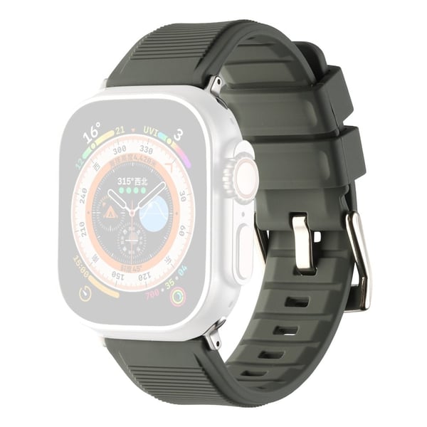 Apple Watch Series 8 (41 mm) silikonrem i stripete overflatestil - Mørkegrå