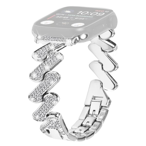 Fitbit Sense / Versa 3 metallrem med rhinestone luksusdekor - Sølv