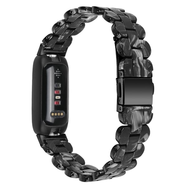 Fitbit Inspire 3 oval harpiksrem i rustfritt stål - Svart