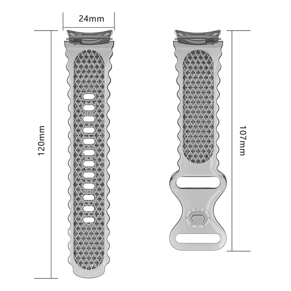 Samsung Galaxy Watch 5 / 4 halvmåneformet blomsterkant klar rem - Gjennomsiktig Rosa
