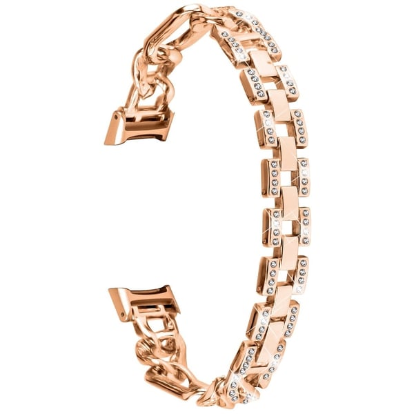 Fitbit Luxe zinkmetallband med strassdekor - Roséguld