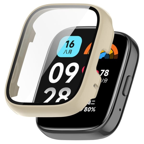 Xiaomi Redmi Watch 3 Active / Lite 3 suojus karkaistulla lasilla - Norsunluunvalkoinen Xiaomi Redmi Watch 3 Active / Lite 3 suojus karkaistulla lasilla - Norsunluunvalkoinen