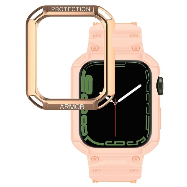 Apple Watch Series 8 (45 mm) rem med deksel - Rose Gull / Rosa