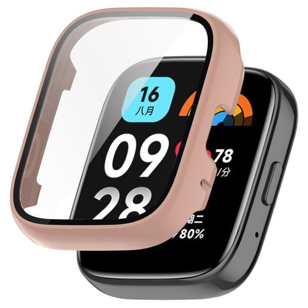 Xiaomi Redmi Watch 3 Active / Lite 3 deksel med herdet glass - Kirsebærrosa
