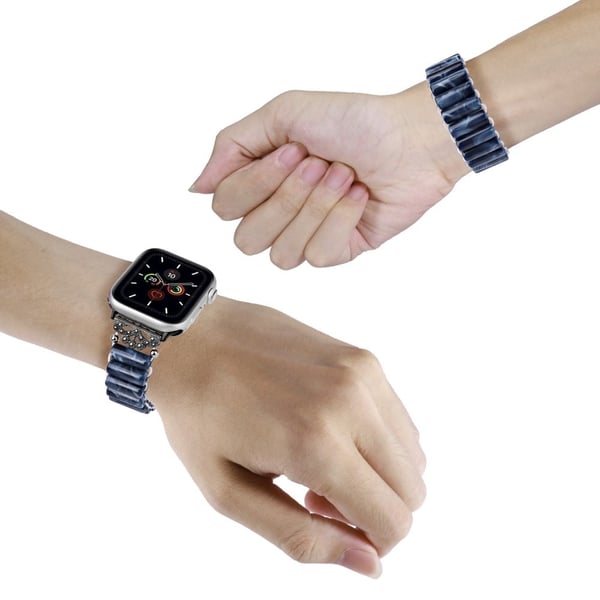 Apple Watch Series 8 (41 mm) harpiksrem i rørformet perlestil - Blå