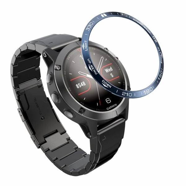Garmin Fenix 5 Plus metalring - Blå / Hvid