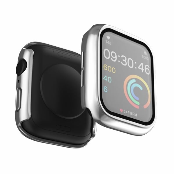 Apple Watch Series 8 (45 mm) beskyttelsesdeksel med herdet glass - Sølv