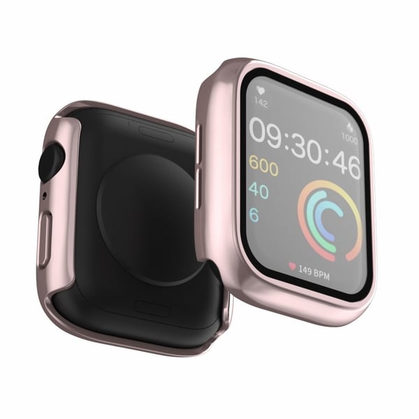 Apple Watch SE 2022 (44mm) / SE / 6 / 5 / 4 beskyttelsesdeksel med herdet glass - Rose Gull